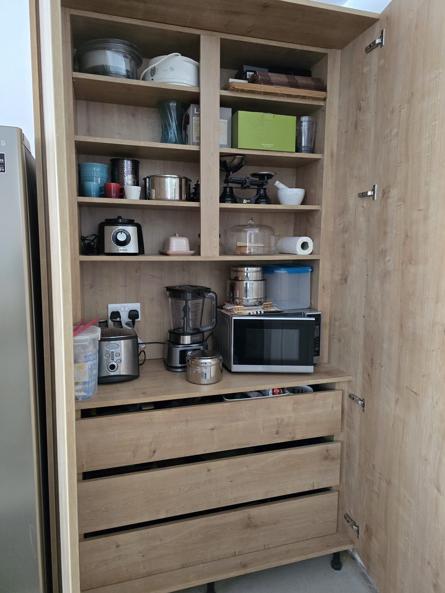 Oak larder unit