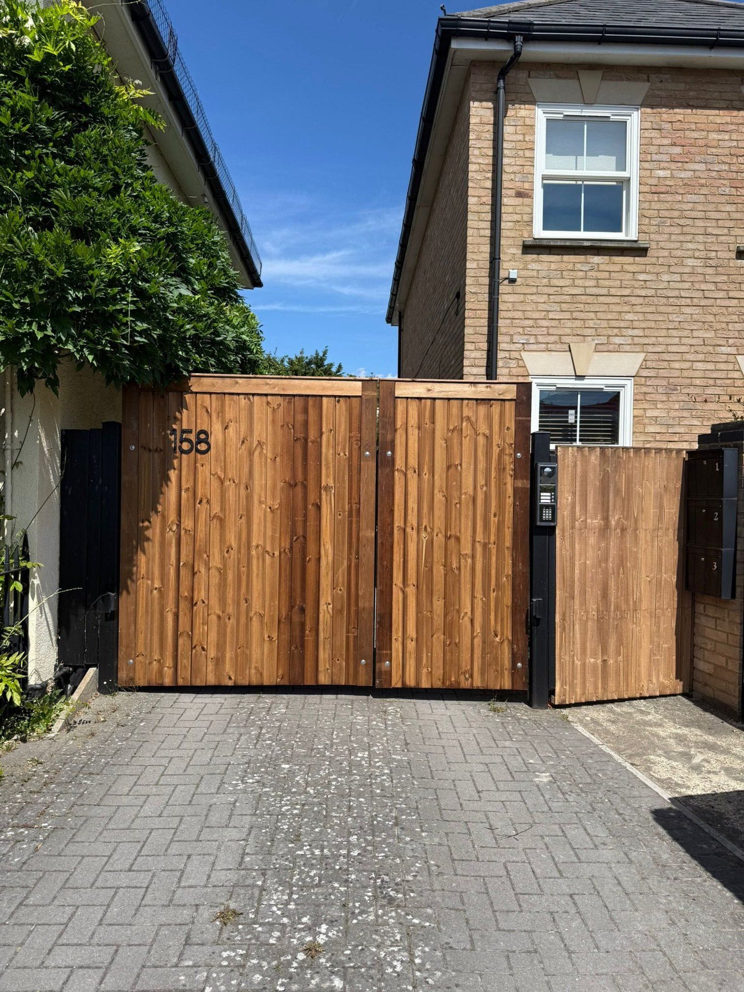 Timber driveway gates